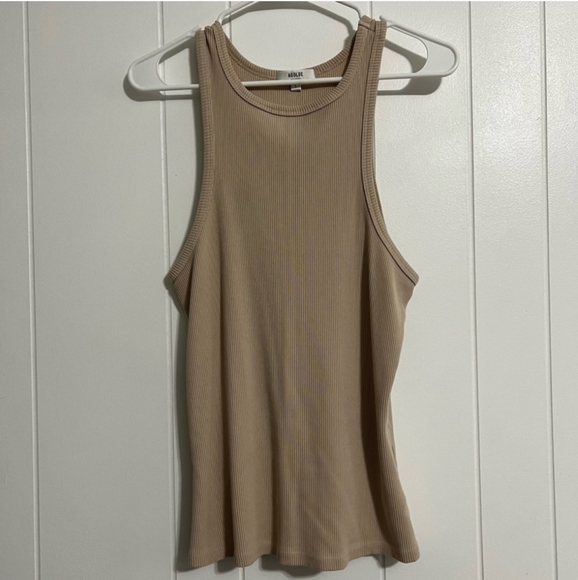 Agolde Ribbed High Neck Tank Top Size Large - Picture 2 of 4